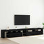 TV-skab med LED 3 pcs Sort eg 260 x 37 x 40 cm Konstrueret træ