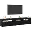 TV-skab 2 pcs Sort eg 195 x 35 x 40 cm Konstrueret træ