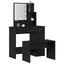 LED Smykkebord Set med spejllys 2 pcs Sort eg Konstrueret træ