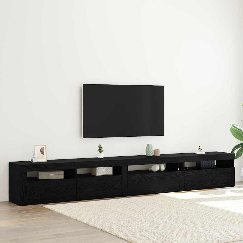 TV-møbelsæt 3 pcs Sort eg 270 x 35 x 40 cm Konstrueret træ