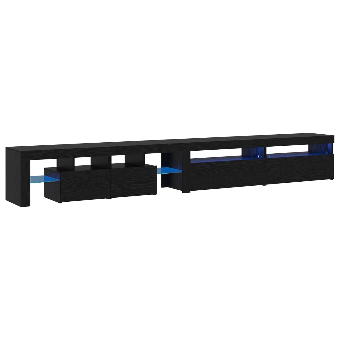 TV-skab 3 pcs Sort eg 290 x 36,5 x 40 cm Konstrueret træ