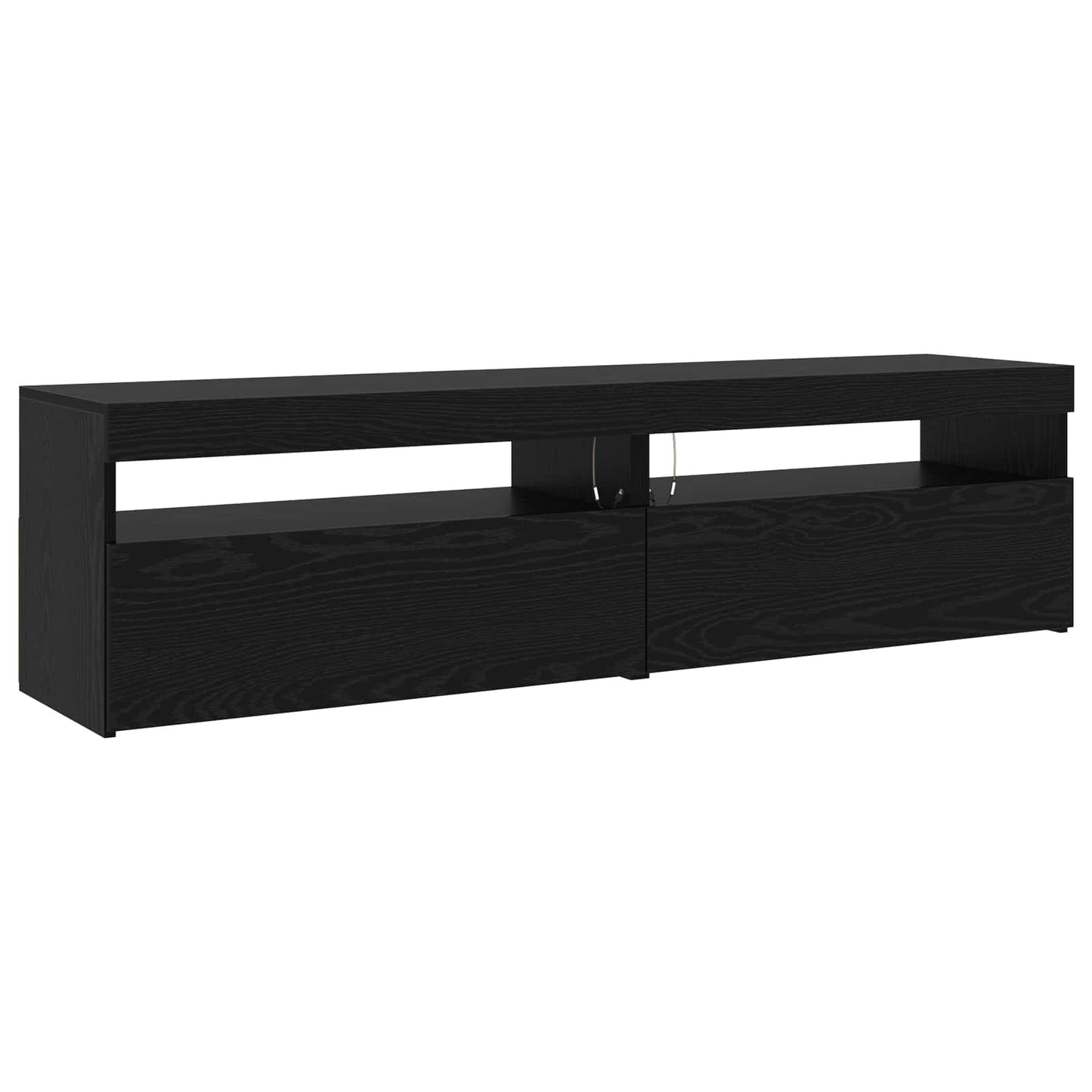 TV-skab 3 pcs Sort eg 290 x 36,5 x 40 cm Konstrueret træ