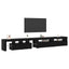 TV-skab 3 pcs Sort eg 290 x 36,5 x 40 cm Konstrueret træ