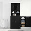 Vaskemaskineskab 2 pcs Sort eg 70,5 x 71,5 x 181,5 cm