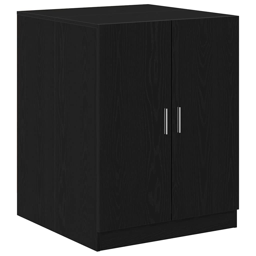 Vaskemaskineskab 2 pcs Sort eg 70,5 x 71,5 x 181,5 cm
