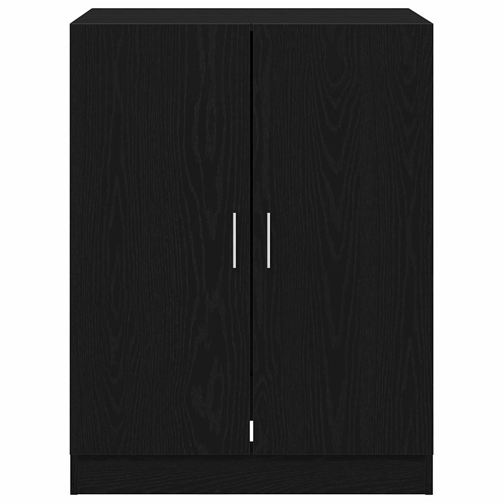 Vaskemaskineskab 2 pcs Sort eg 70,5 x 71,5 x 181,5 cm