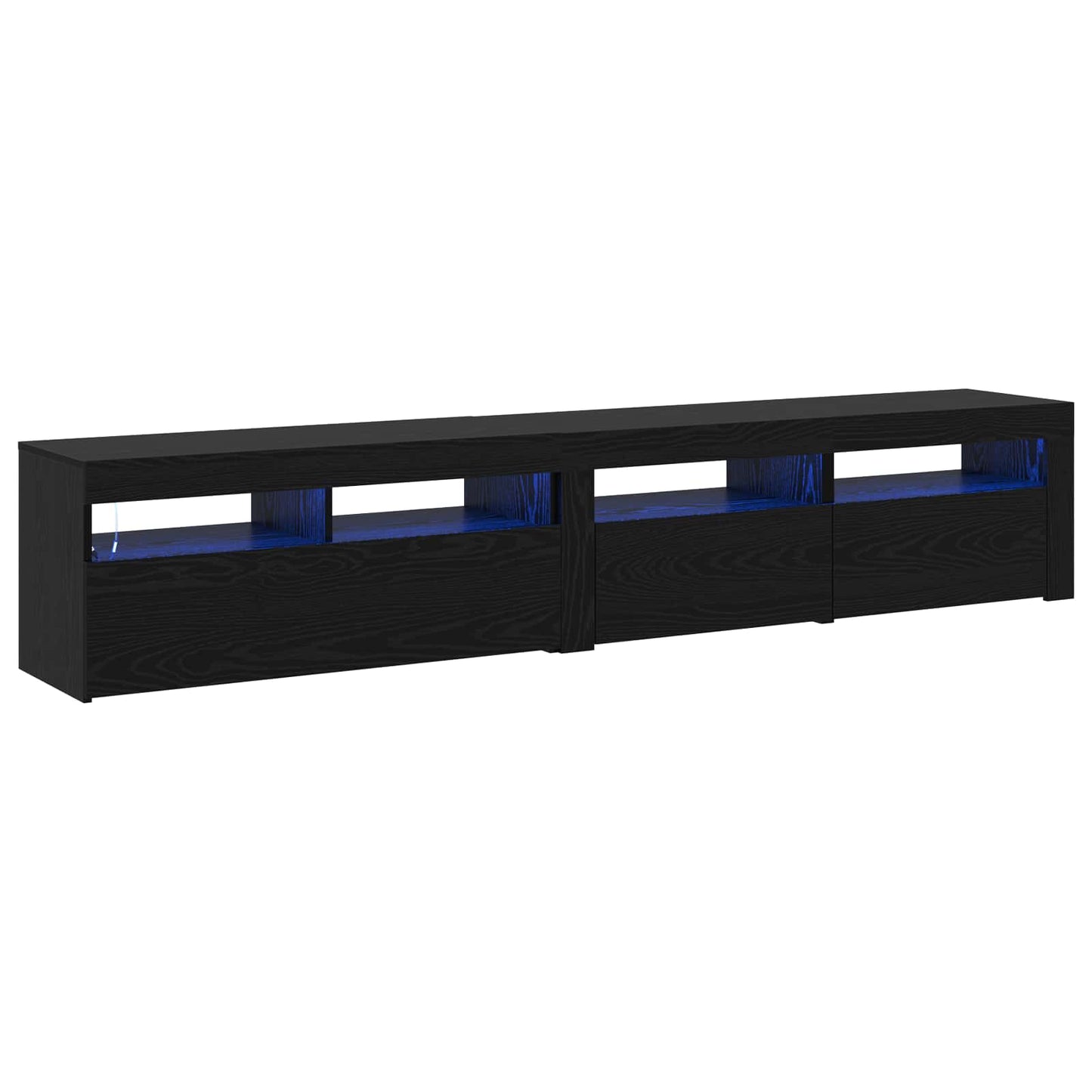 TV-skab 2 pcs Sort eg 210 x 35 x 40 cm Konstrueret træ