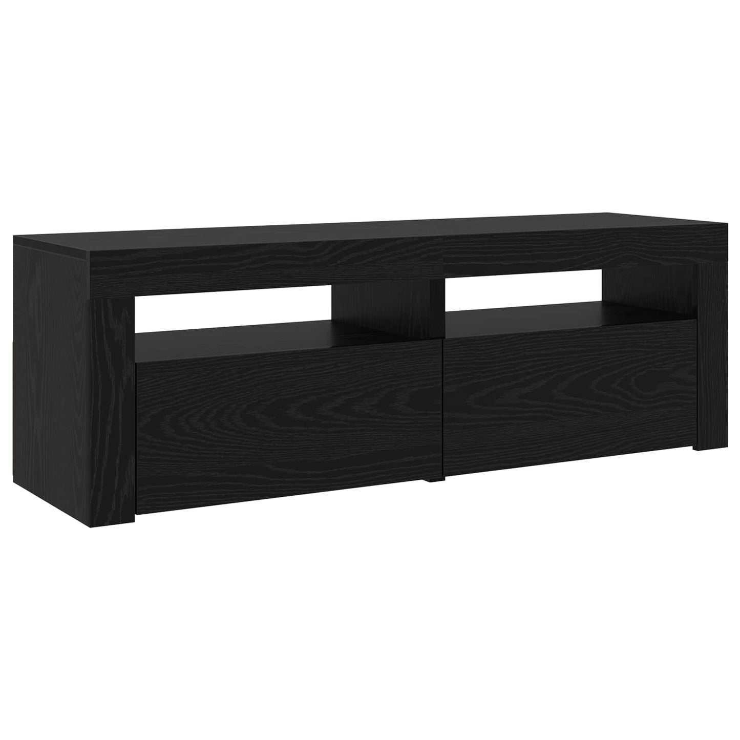 TV-skab 2 pcs Sort eg 210 x 35 x 40 cm Konstrueret træ
