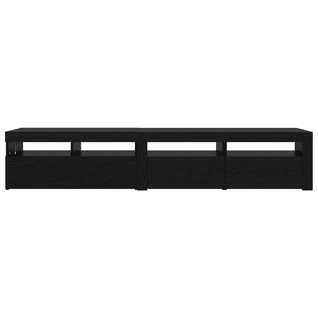 TV-skab 2 pcs Sort eg 210 x 35 x 40 cm Konstrueret træ