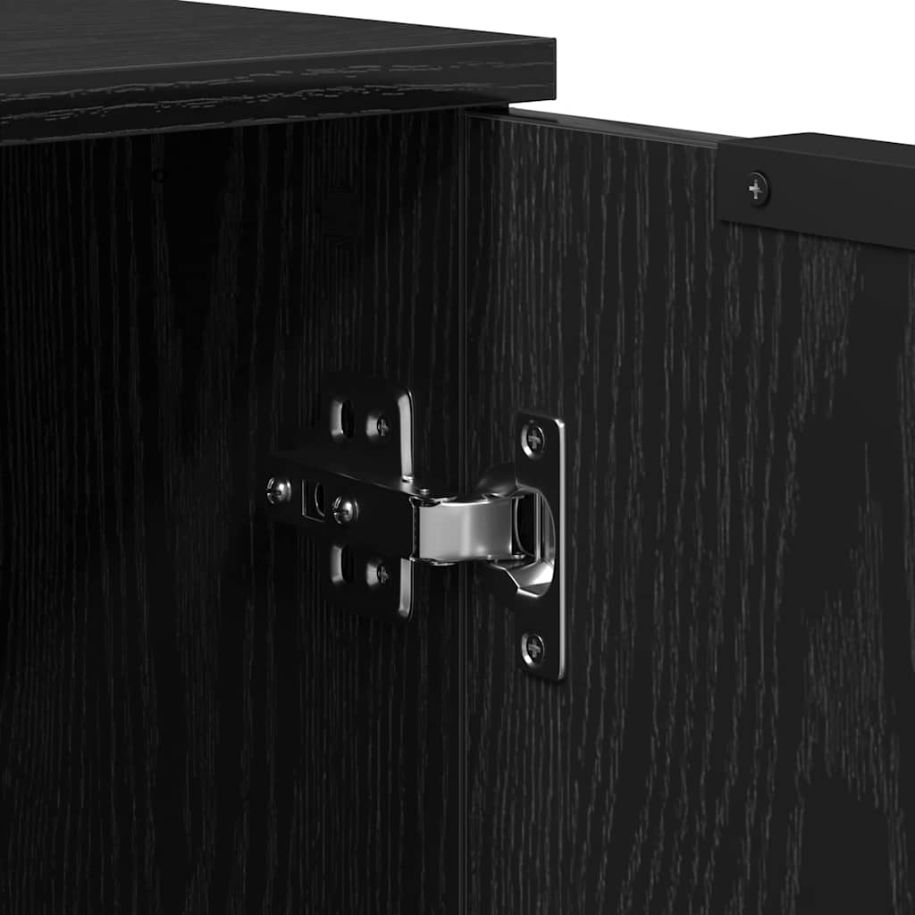 Sideboard 2 stk. Sort 70 x 41 x 75 cm Konstrueret træ