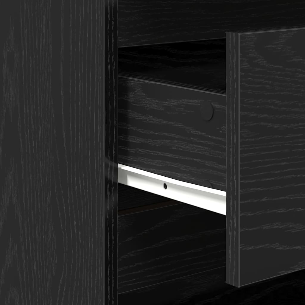 Sideboard 2 stk. Sort 70 x 41 x 75 cm Konstrueret træ