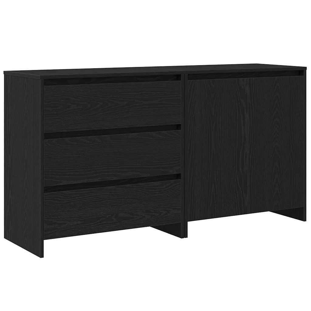 Sideboard 2 stk. Sort 70 x 41 x 75 cm Konstrueret træ