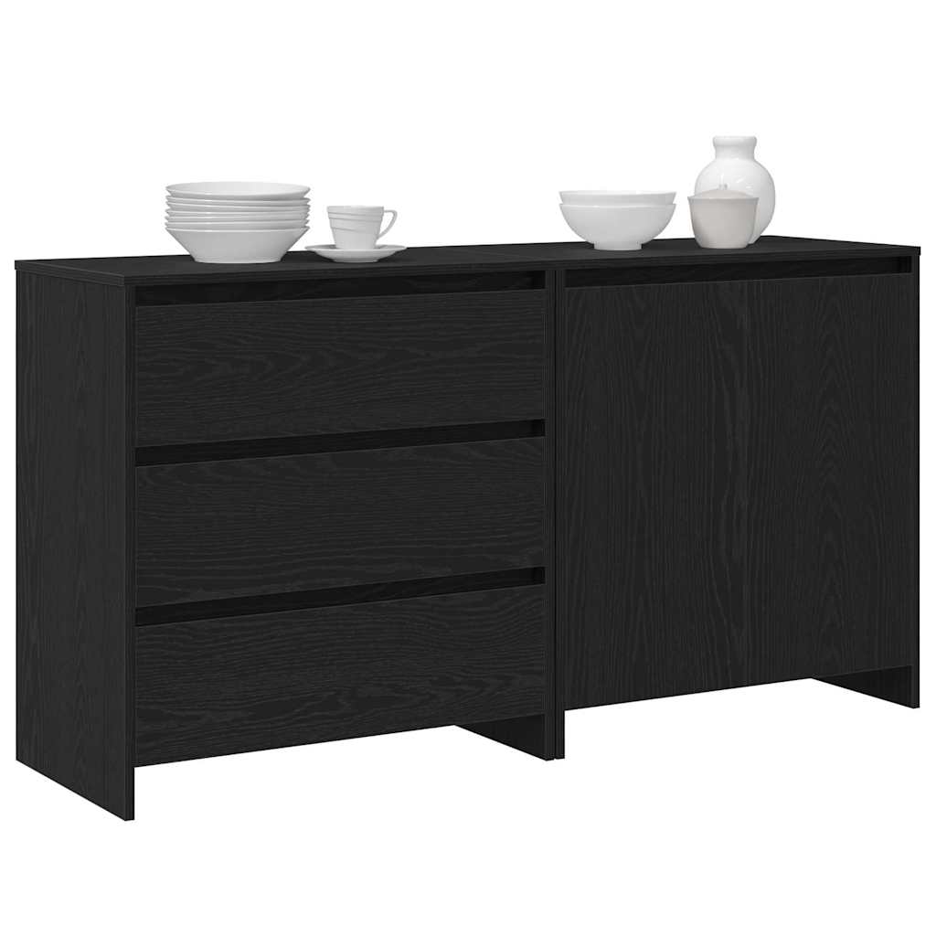Sideboard 2 stk. Sort 70 x 41 x 75 cm Konstrueret træ