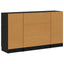 Sideboard med skuffe 3 pcs Sort eg Konstrueret træ