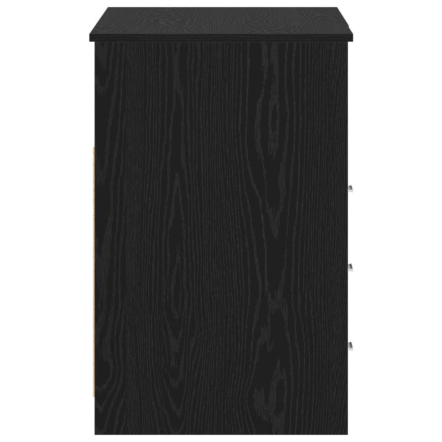 Bord med skuffe 2 pcs Sort eg 140 x 50 x 76 cm Konstrueret træ
