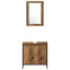 Badeværelsesmøbel sæt med dør 3 pcs Brun 33 x 33 x 120,5 cm