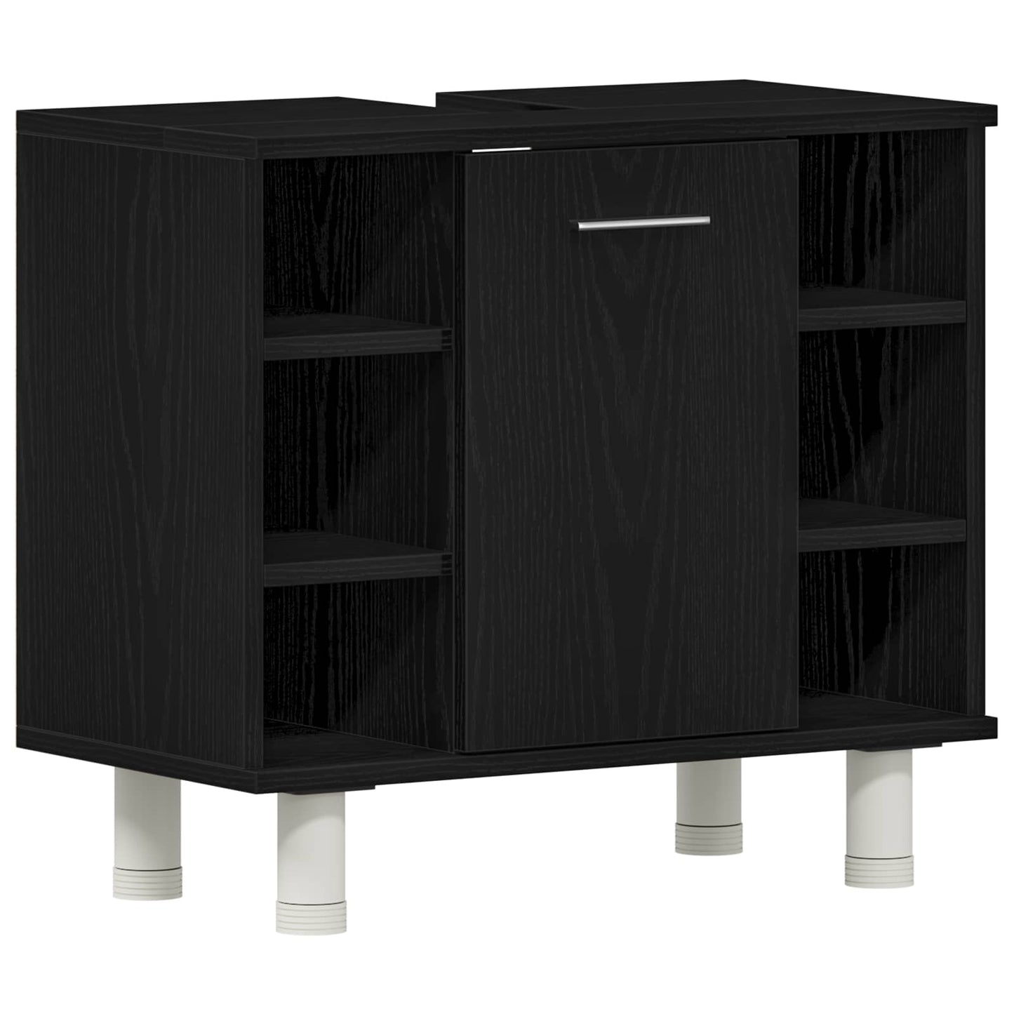 Badeværelsesmøbel sæt med hylde 3 pcs Sort 30 x 30 x 99,5 cm