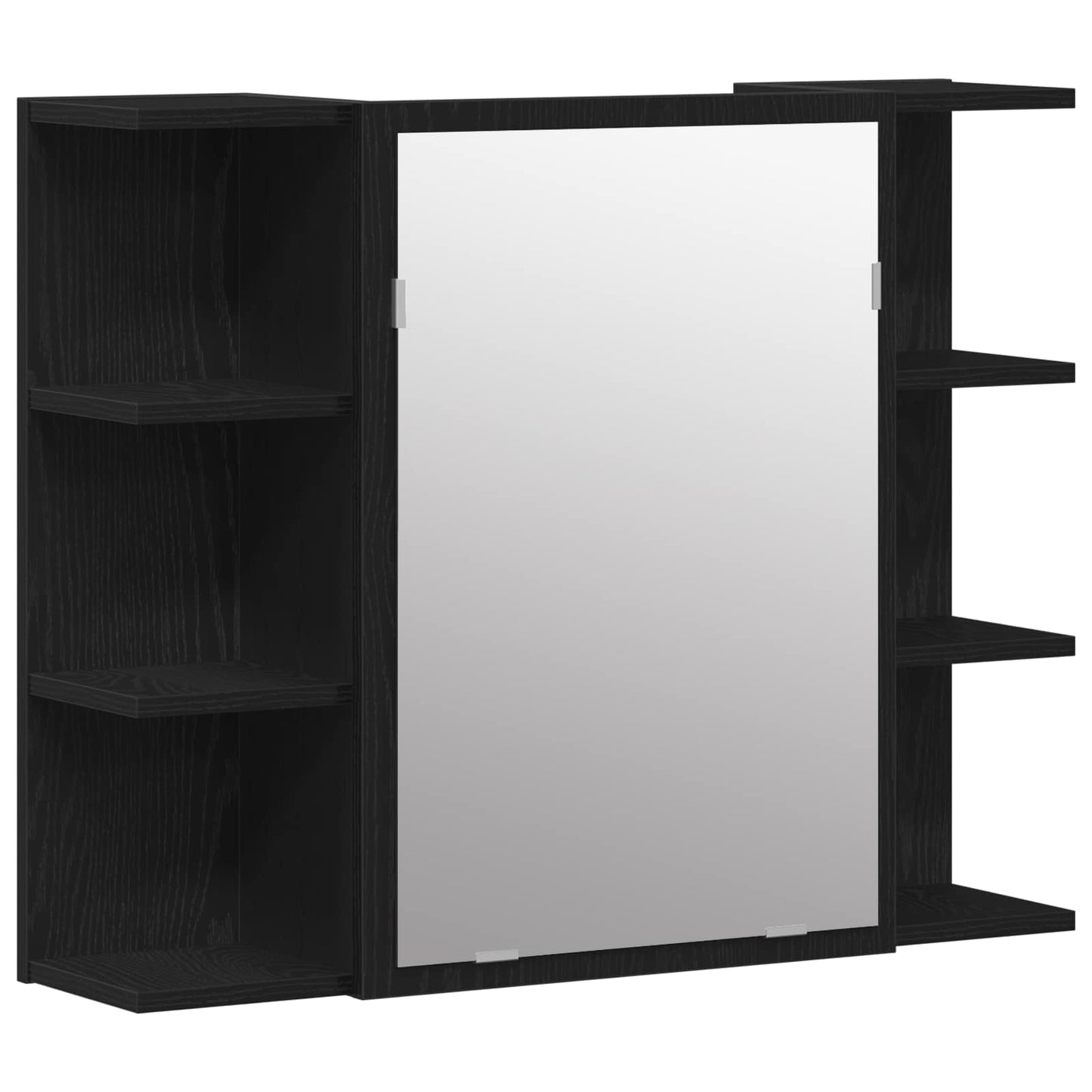 Badeværelsesmøbel sæt med hylde 3 pcs Sort 30 x 30 x 179,5 cm