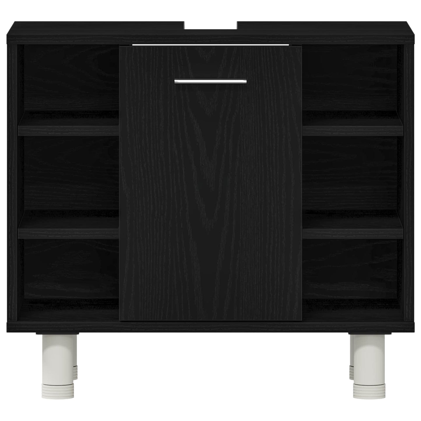 Badeværelsesmøbel sæt med hylde 3 pcs Sort 30 x 30 x 179,5 cm