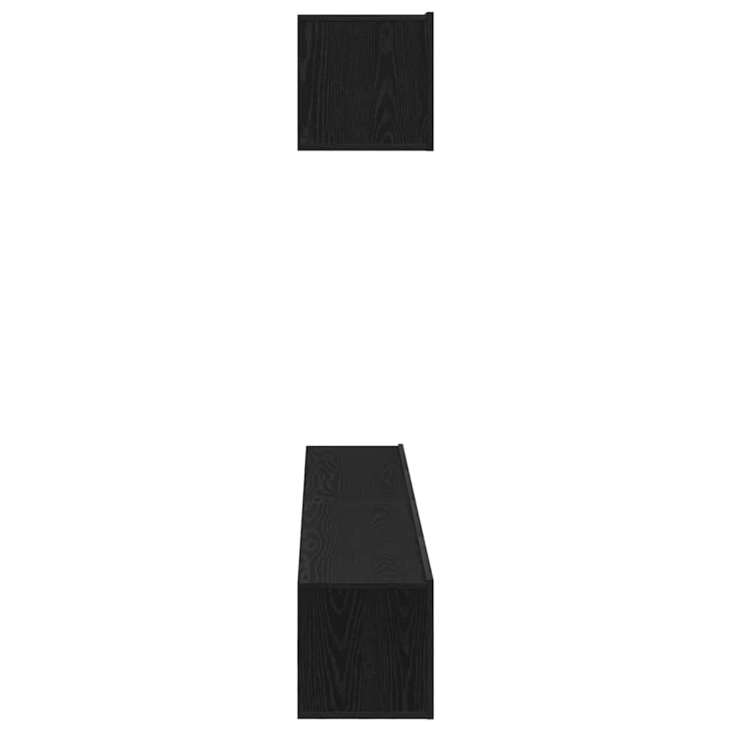 TV-møbelsæt 4 pcs Sort eg 100 x 30 x 30 cm Konstrueret træ