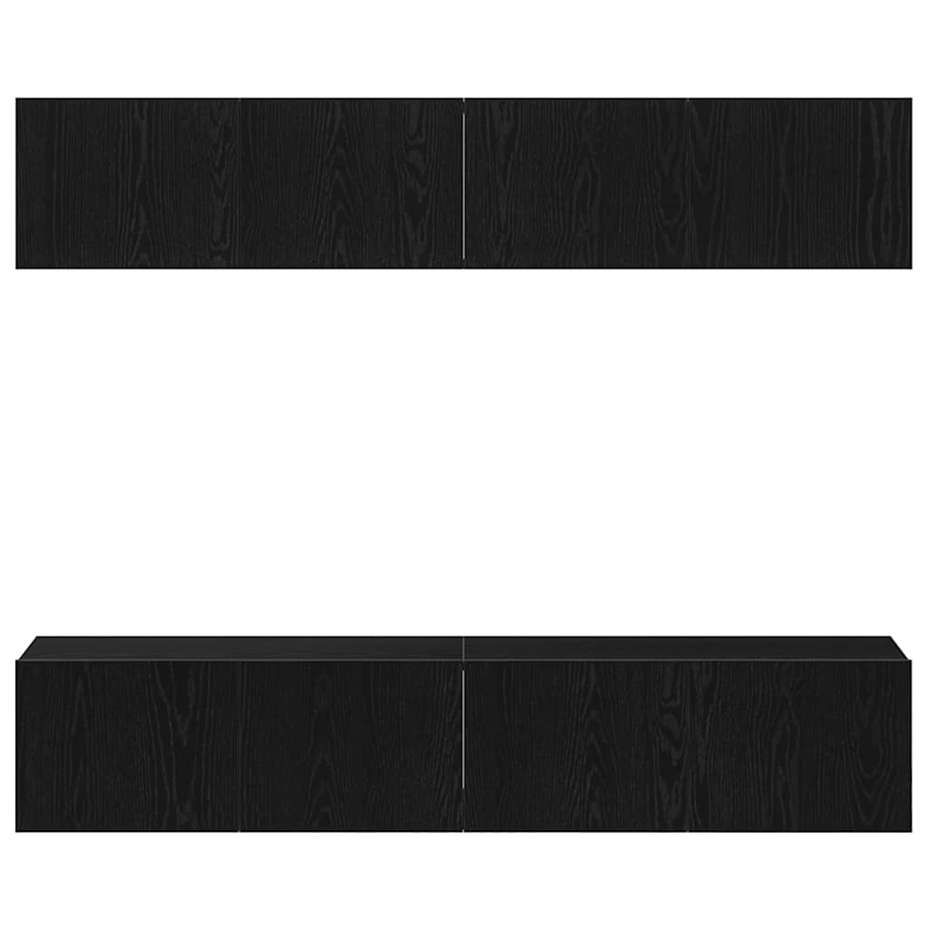 TV-møbelsæt 4 pcs Sort eg 80 x 30 x 30 cm Konstrueret træ