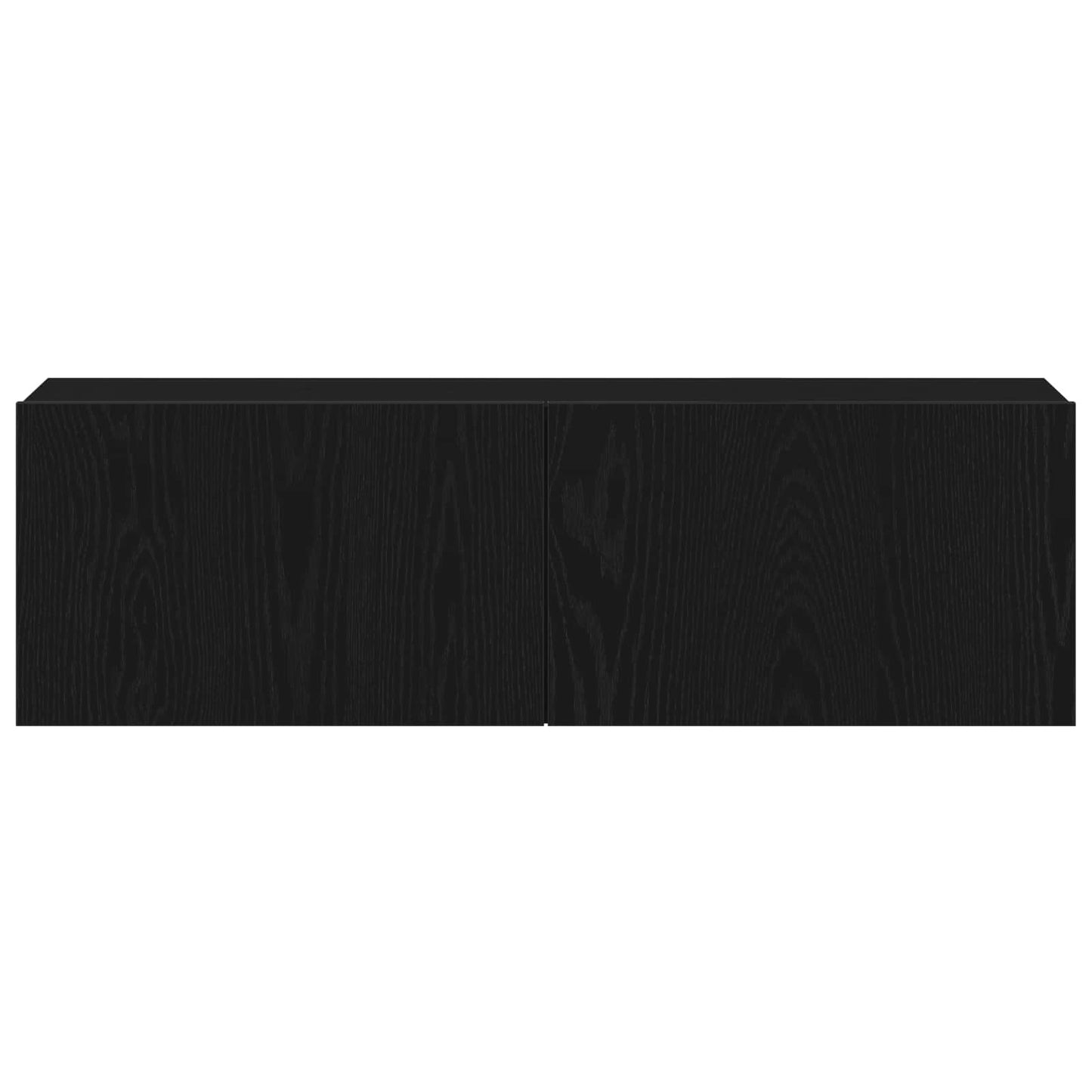 TV-møbelsæt 4 pcs Sort eg 130,5 x 30 x 140 cm Konstrueret træ