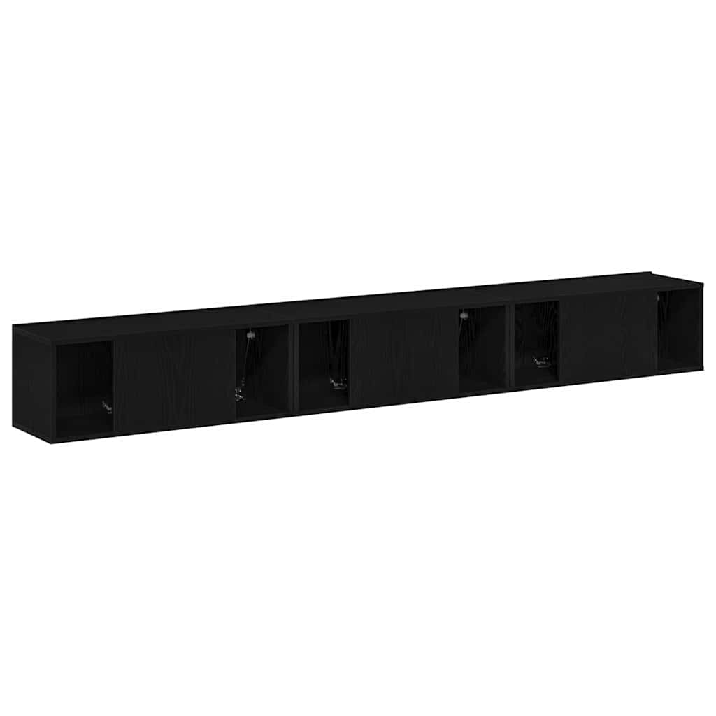 TV-møbelsæt 3 pcs Sort eg 80 x 30 x 30 cm Konstrueret træ