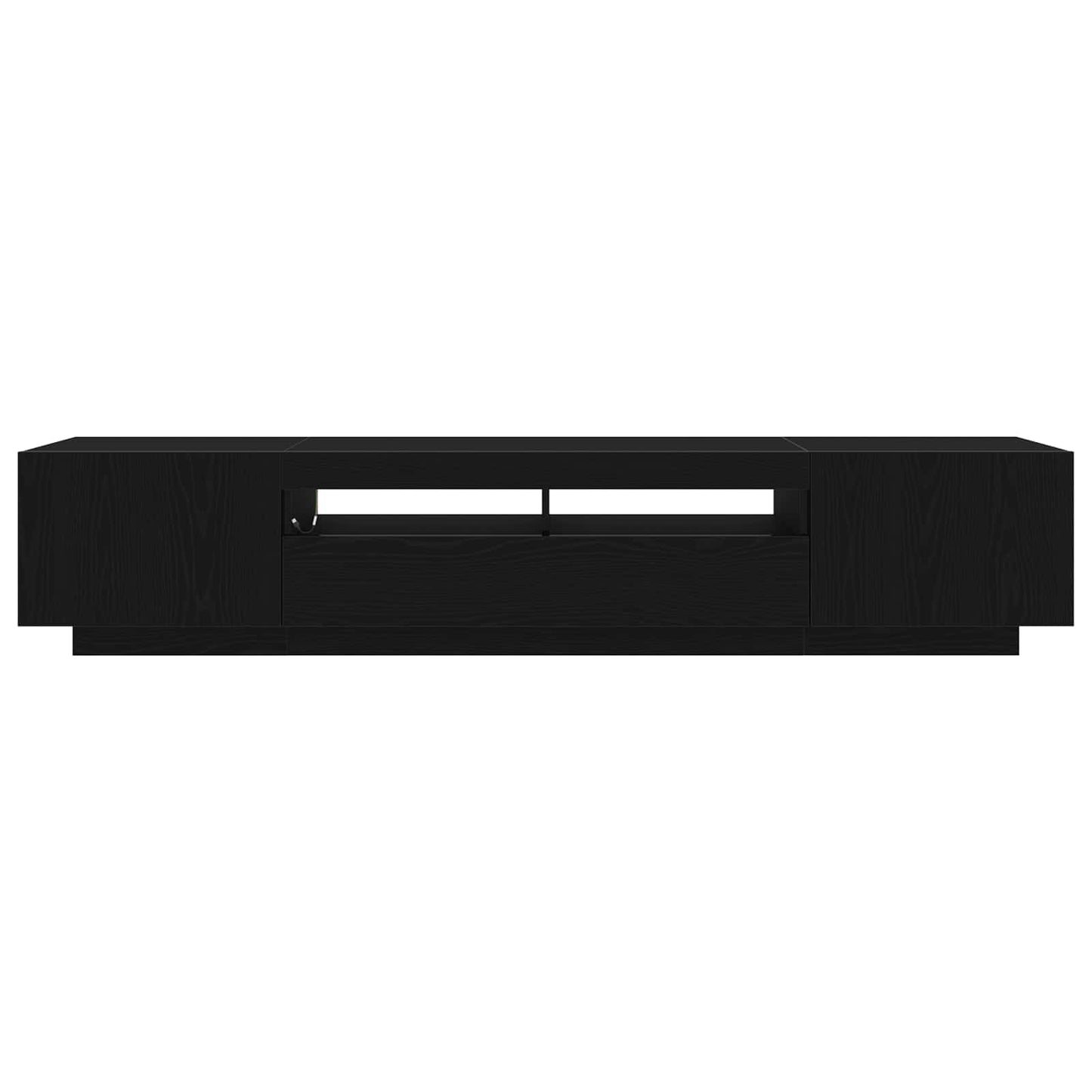 TV-møbelsæt 2 pcs Sort 200 x 35 x 40 cm Konstrueret træ