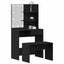 LED Smykkebord Set med spejllys 2 pcs Sort eg Konstrueret træ