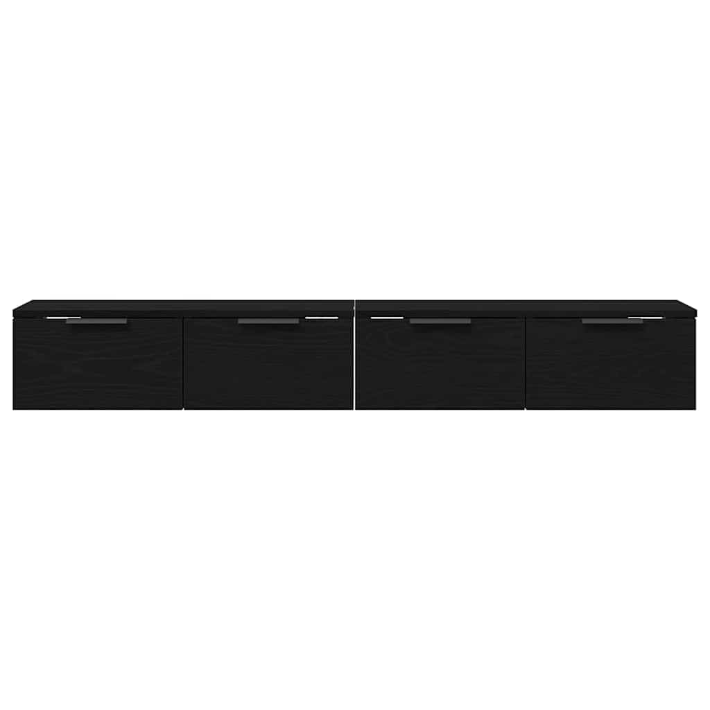 Væghængt skab 2 stk. Sort eg 68 x 30 x 20 cm Konstrueret træ