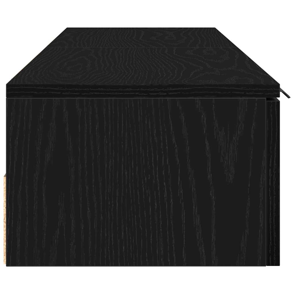 Væghængt skab 2 stk. Sort eg 68 x 30 x 20 cm Konstrueret træ