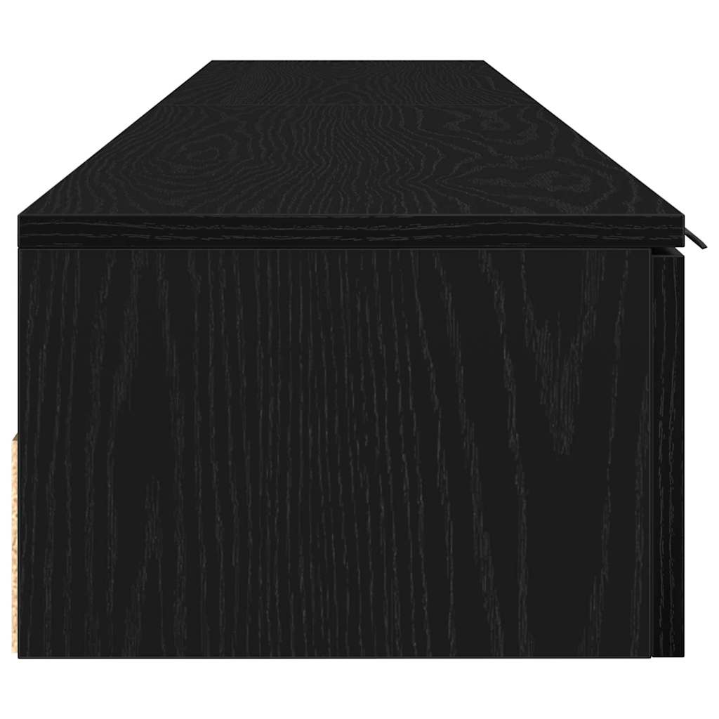 Væghængt skab 2 stk. Sort eg 102 x 30 x 20 cm Konstrueret træ