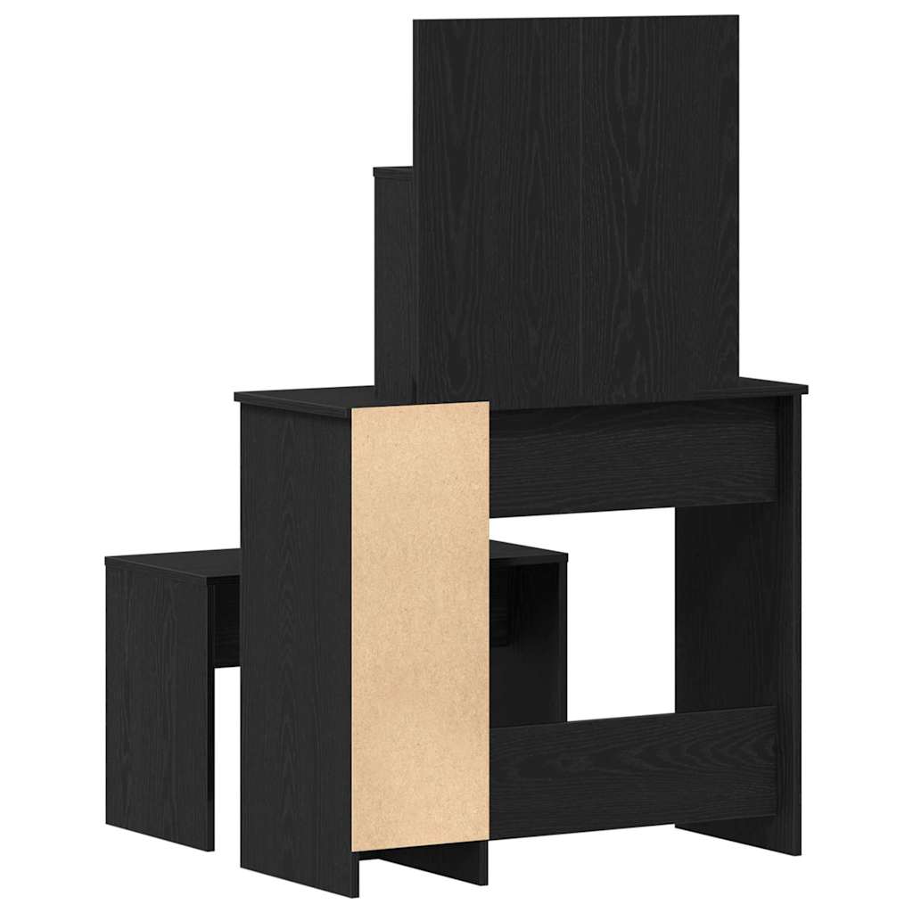 Makeupbord Sæt 2 stk. Sort eg 86,5 x 35 x 136 cm