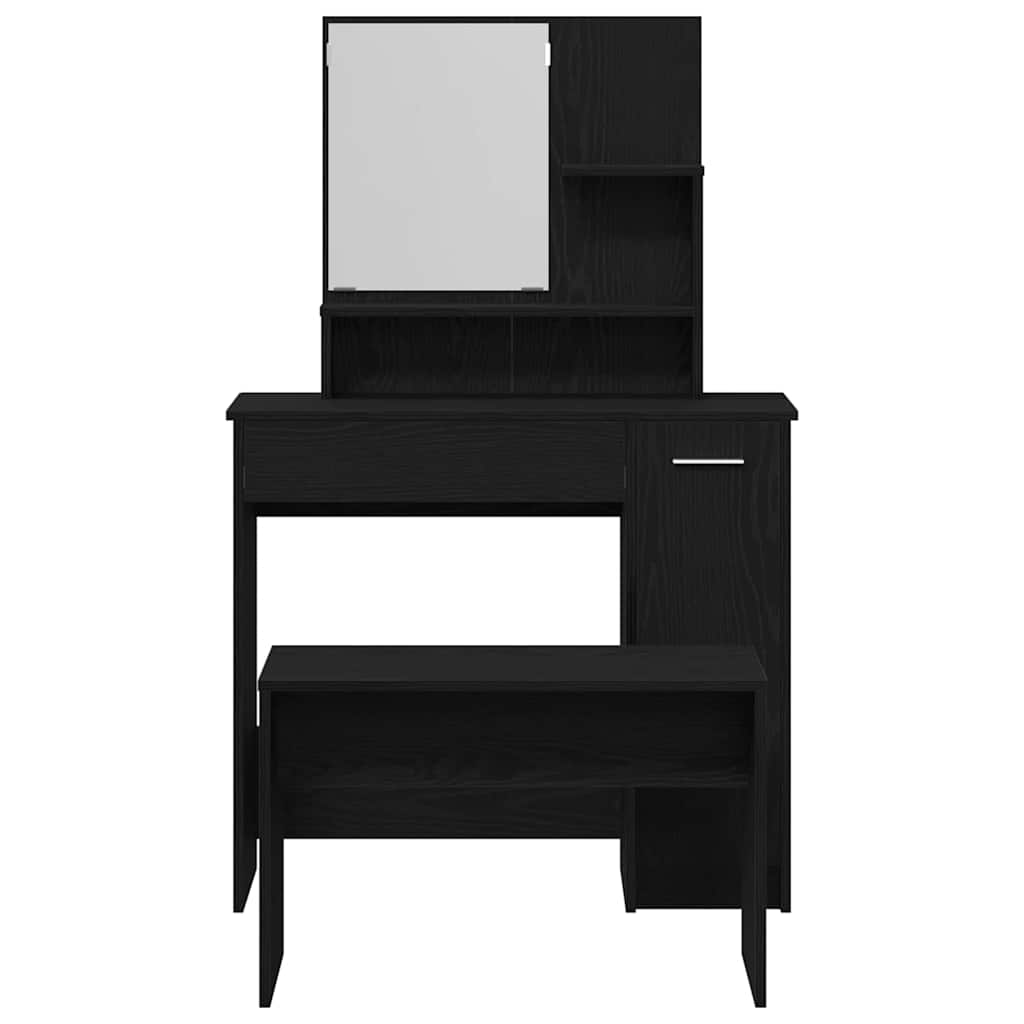Makeupbord Sæt 2 stk. Sort eg 86,5 x 35 x 136 cm
