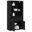 Highboard med skuffe Sort eg 80 x 33 x 150 cm Konstrueret træ