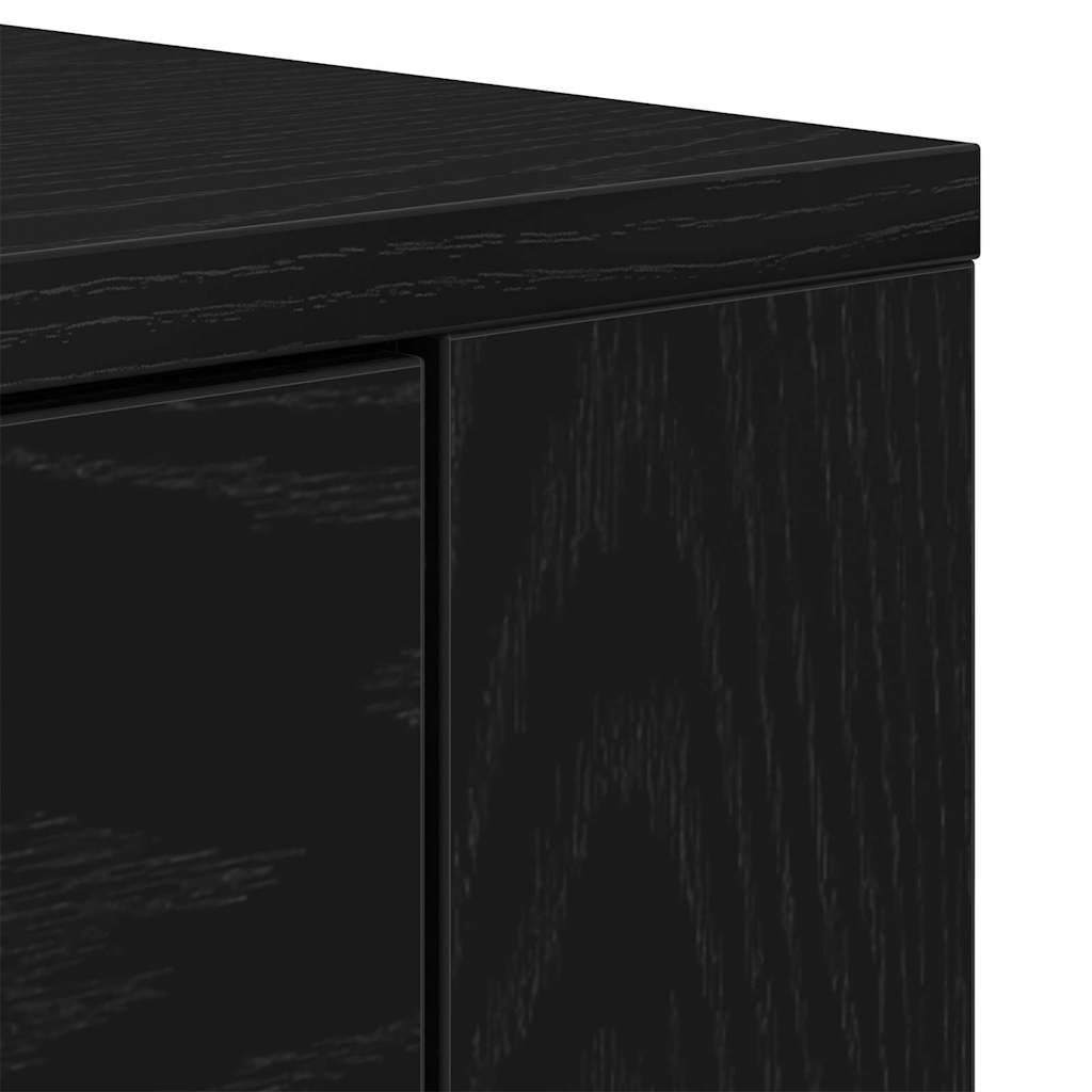 Sideboard med skuffe Sort eg 240 x 33 x 70 cm Konstrueret træ