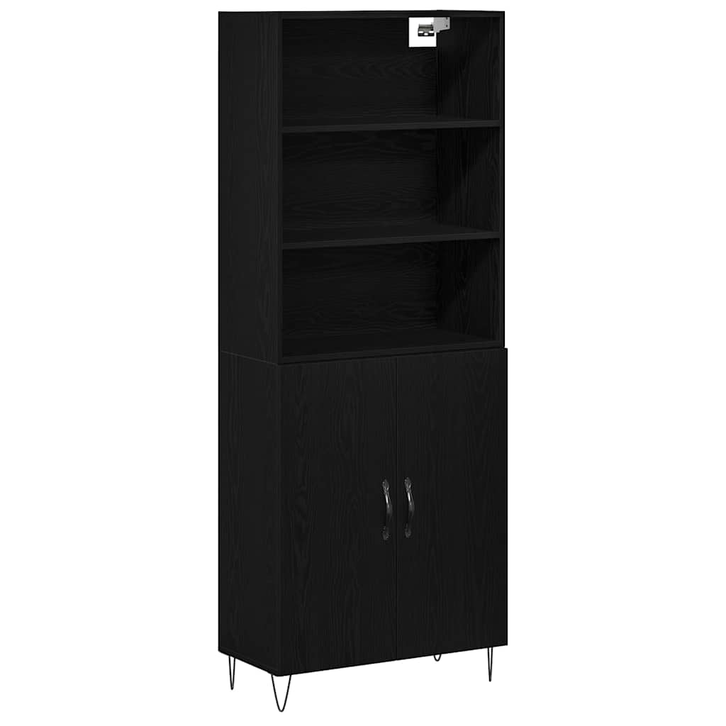 Highboard 2 pcs Sort eg 69,5 x 34 x 180 cm Konstrueret træ