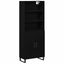 Highboard 2 pcs Sort eg Konstrueret træ