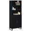 Highboard 2 pcs Sort eg Konstrueret træ