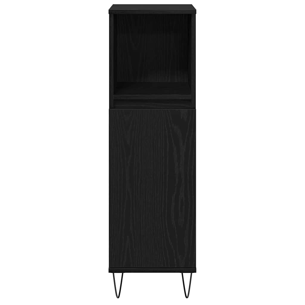 Badeværelsesmøbel sæt med skuffe 3 pcs Sort eg 30 x 30 x 190 cm