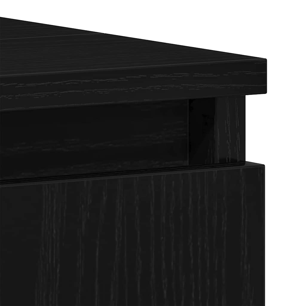Badeværelsesmøbel sæt med dør 3 pcs Sort eg 30 x 30 x 190 cm
