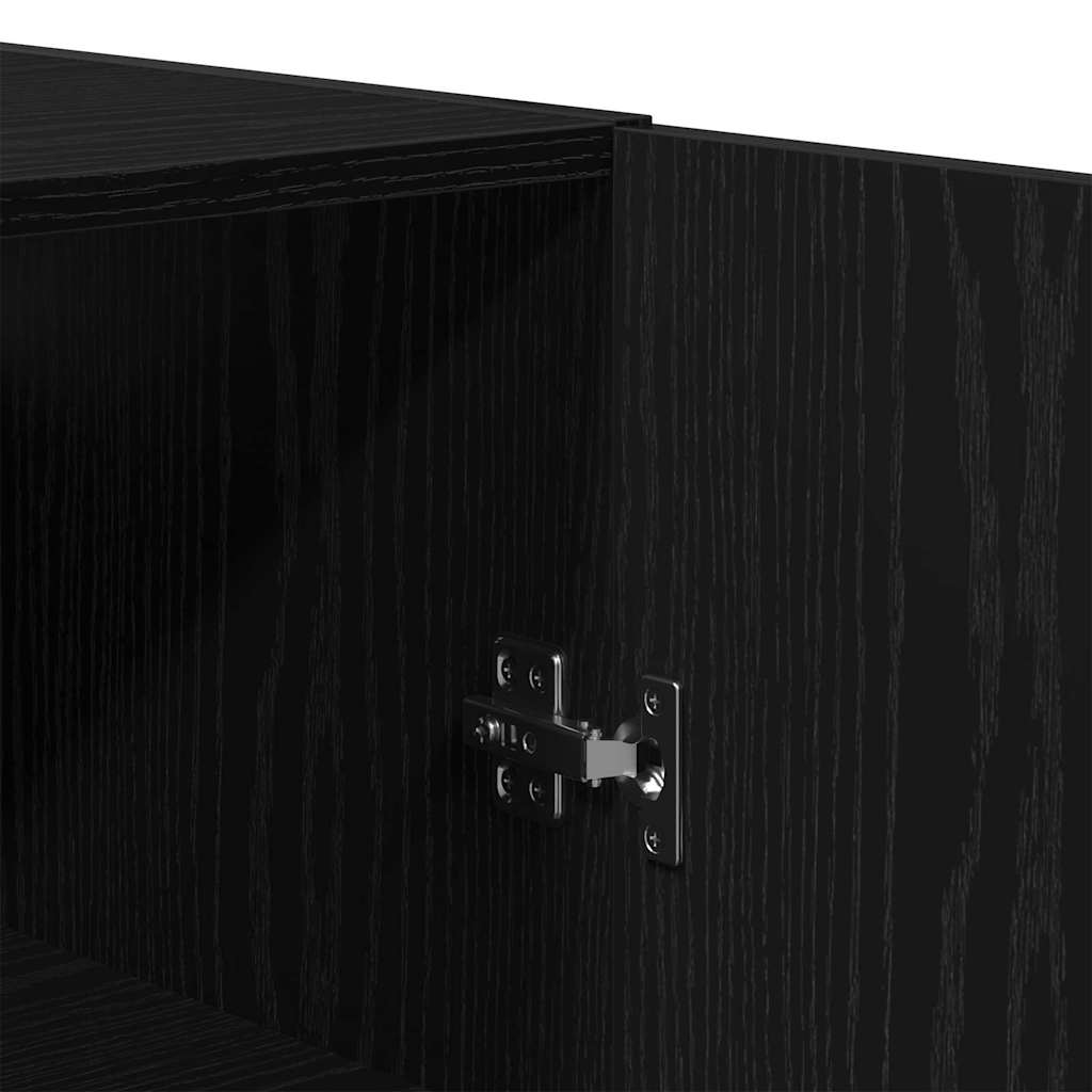 Vægmonteret skab 2 stk. Sort eg 69,5 x 34 x 90 cm