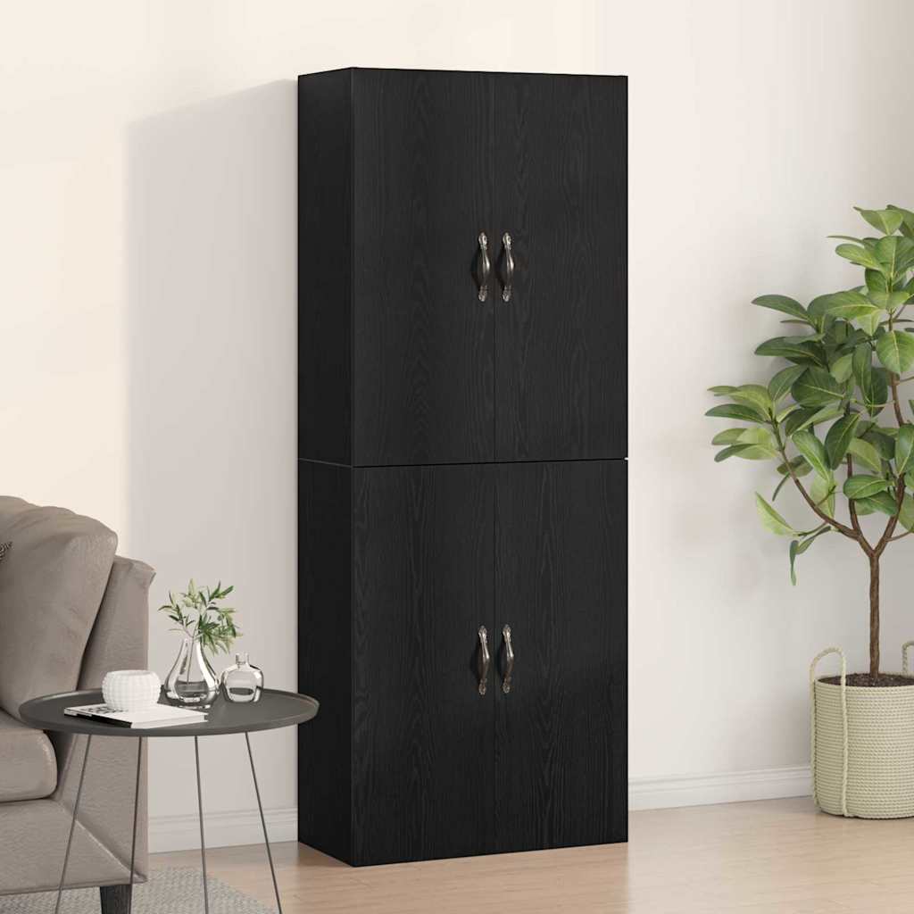 Vægmonteret skab 2 stk. Sort eg 69,5 x 34 x 90 cm