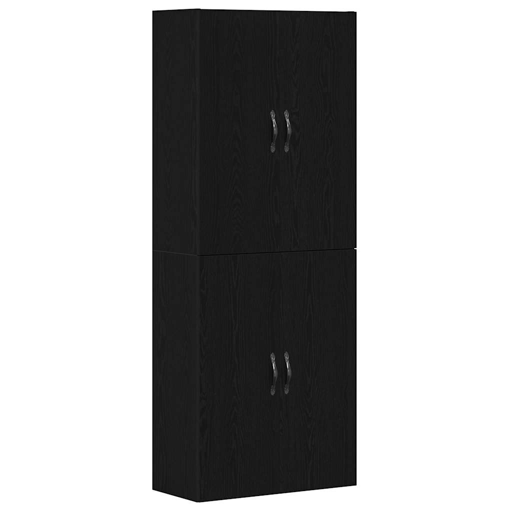 Vægmonteret skab Vægmonteret 2 pcs Sort eg 69,5 x 34 x 90 cm