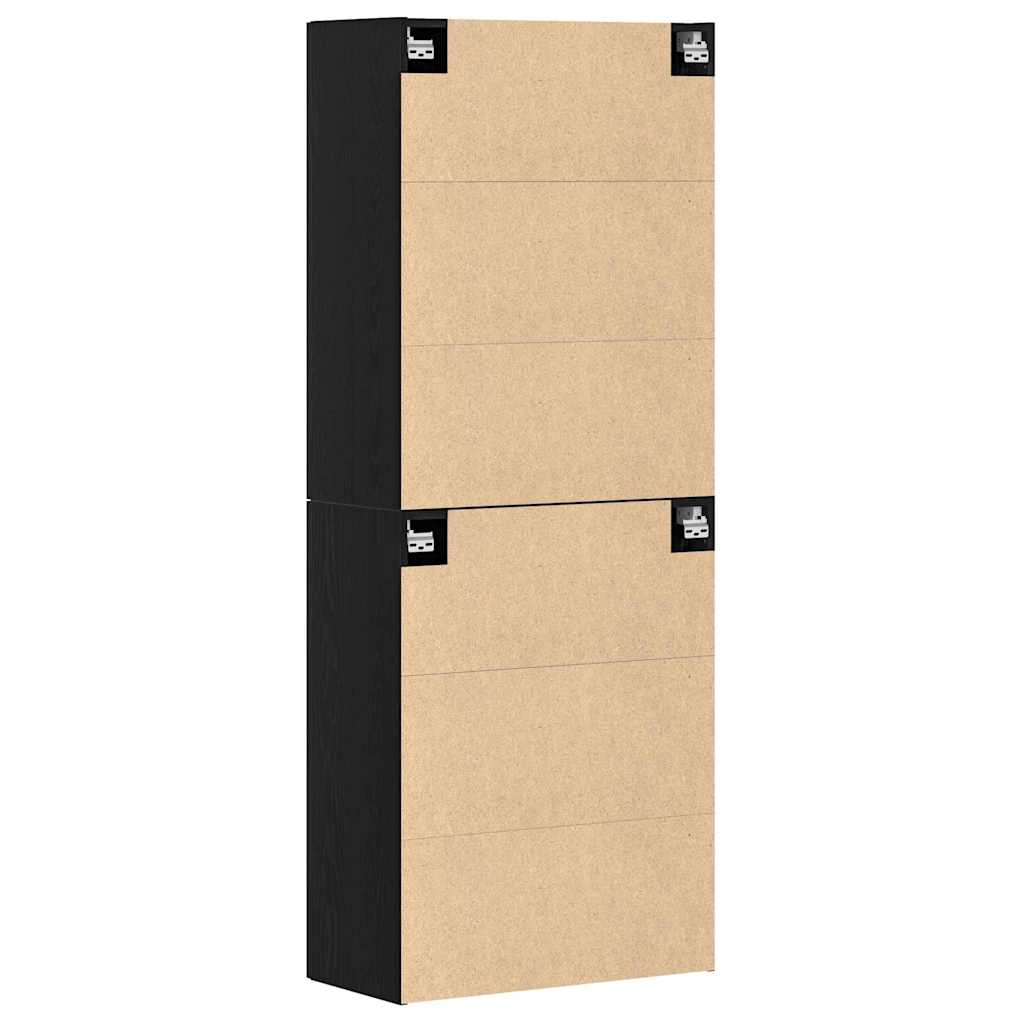 Vægmonteret skab 2 stk. Sort eg 69,5 x 34 x 90 cm