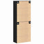 Vægmonteret skab Vægmonteret 2 pcs Sort eg 69,5 x 34 x 90 cm