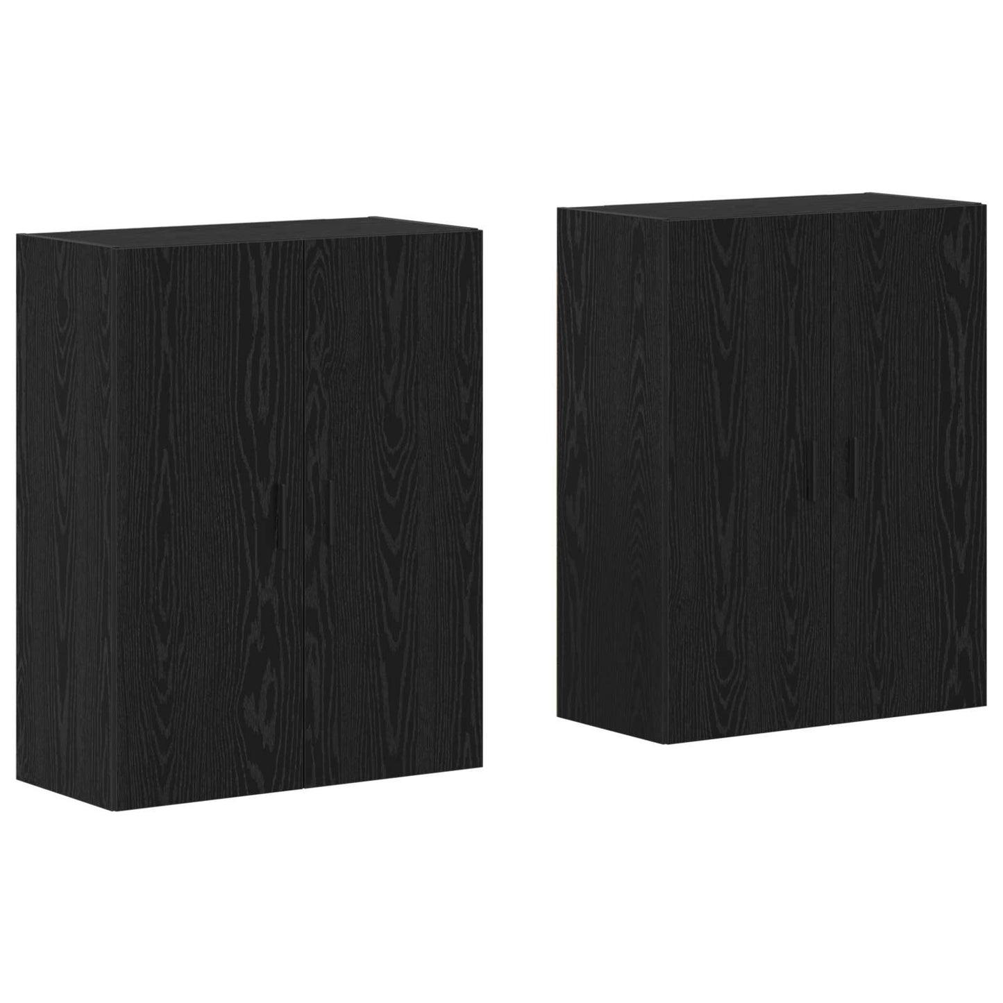 Vægmonteret skab 2 stk. Sort eg 69,5 x 34 x 90 cm