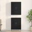 Highboard 2 pcs Sort eg Konstrueret træ og glas