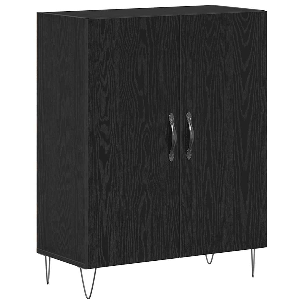 Highboard 2 pcs Sort eg Konstrueret træ og glas