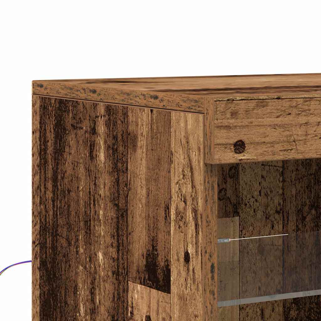 LED Sideboard Gammelt træ 163 x 37 x 100 cm Konstrueret træ